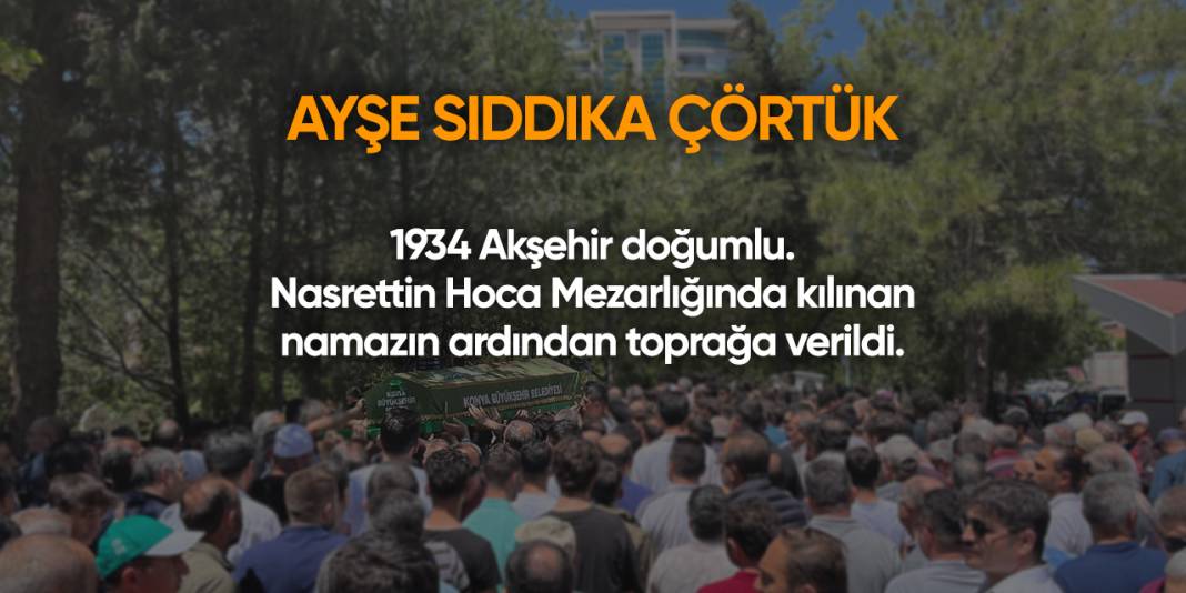 Konya'da bugün vefat edenler | 5 Eylül 2025 12